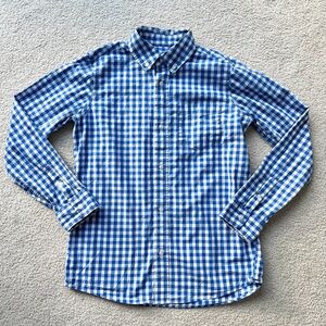 Lands' End Blue and White Checkered Boy’s Shirt